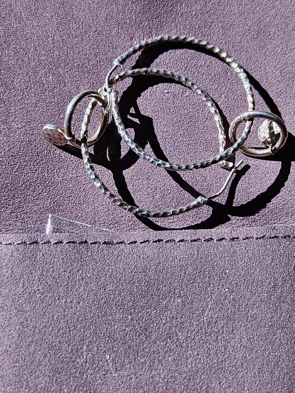 John Hardy  Hammered Hoop Earrings - Picture 9 of 10